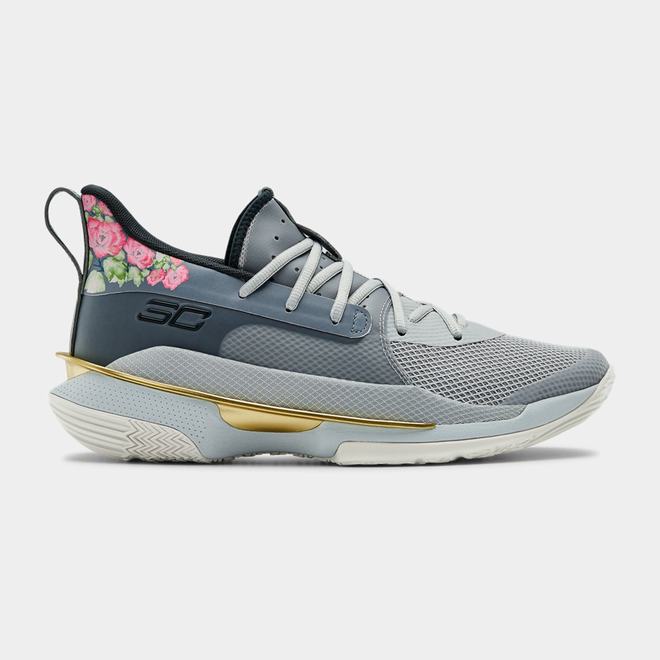 Under Armour Curry 7 - Damske Basketbalove Topanky - Siva/Tyrkysové